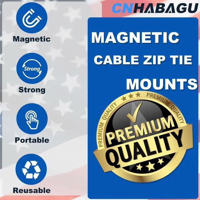Alt view image 2 of 7 - Magnet Zip Tie Mount Clips Magnetic Zip Ties Mount Holder 25LBS Strong Multipurpose Wire Cable Holder Mount Wire Clips Management for Home Office Marine Electrical Wiring (10 PCS)