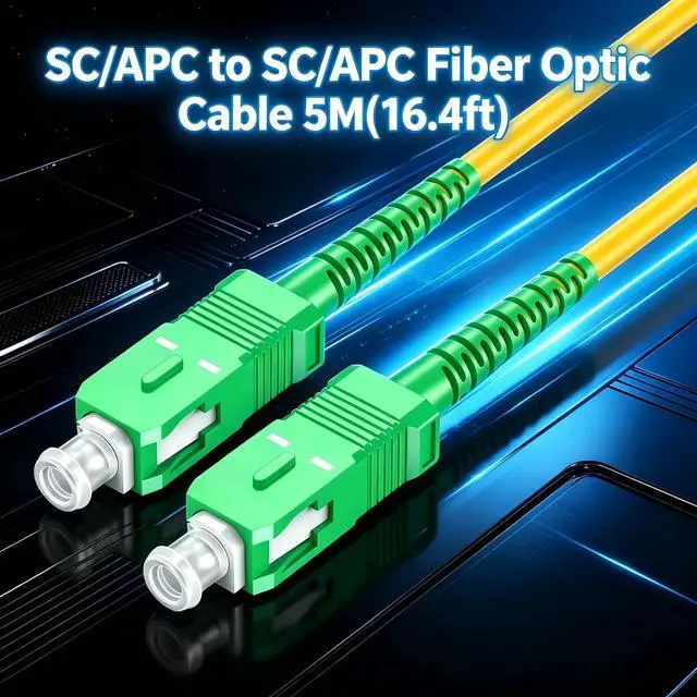 Alt view image 2 of 7 - OS2 LSZH SC to SC APC Fiber Optic Patch Cord 5m/16.4ft | Single Mode 9/125m patch cable, Fiber Jumper Cord for FTTH, GPON, CATV, telecom and fiber network