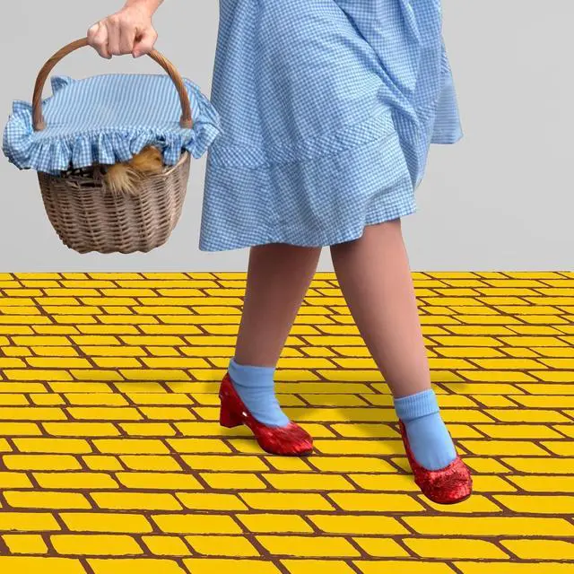 Alt view image 4 of 7 - Yellow Long Brick Floor Runner Brick Wall Backdrop Carpet for Halloween Wizard Cosplay Party Princess Decorations (54 in X 32.8 ft)