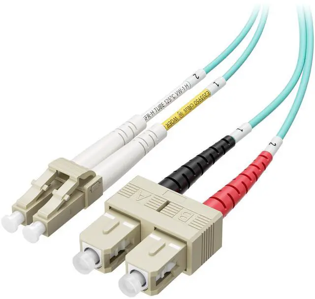 Main image of 10Gb OM3 LC to SC Plenum Fiber Optic Cable, 98.4ft / 30m | OFNP Plenum Fiber Cable, Multimode Duplex, 50/125µm