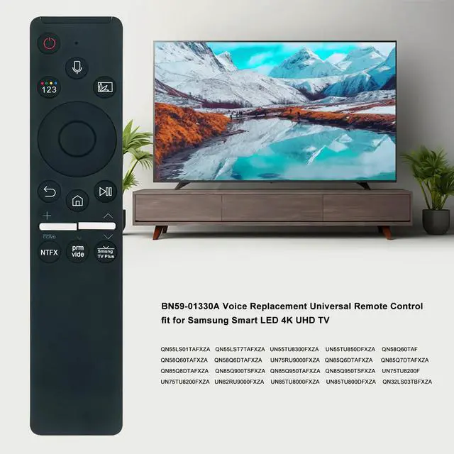 Alt view image 3 of 7 - BN59-01330A Replace Voice Remote Control fit for Samsung TV QN50Q6DTAF | QN32LS03TBFXZA QN43Q60TBFXZA QN49Q8DTAFXZA QN50Q60TAF QN58Q60TAFXZA QN65Q60TAFXZA QN75Q60TAF QN82Q6DTAF QN85Q60TAF BN5901330A