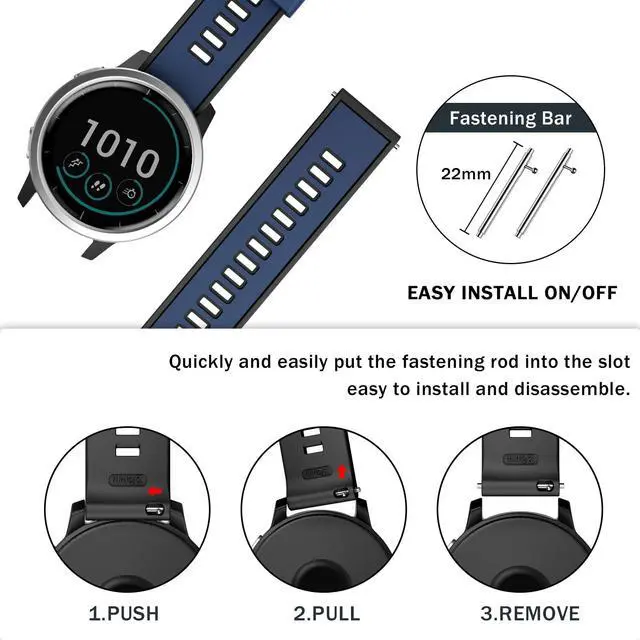 Alt view image 6 of 7 - 22mm Watch Band for Vivoactive 4/Venu 2/3/Gear S3 Frontier/Classic