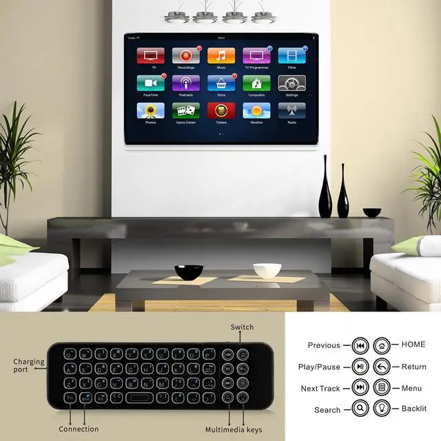 Alt view image 4 of 6 - Mini Bluetooth Keyboard Wireless with Remote Case | For Amazon Firestick, Fire TV Stick /4K/Lite/Cube, Fire TV 3rd Gen, Echo Show 15