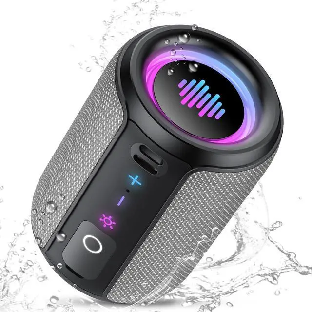 Main image of Portable Bluetooth Speaker with Lights, Bluetooth 5.4 Speaker, All Day Playtime, Powerful Crystal Clear Sound,15W Loud Stereo Sound,TWS pairing for Outdoor/Home/Travel/Party,IPX7 Waterproof,Gift Ideas