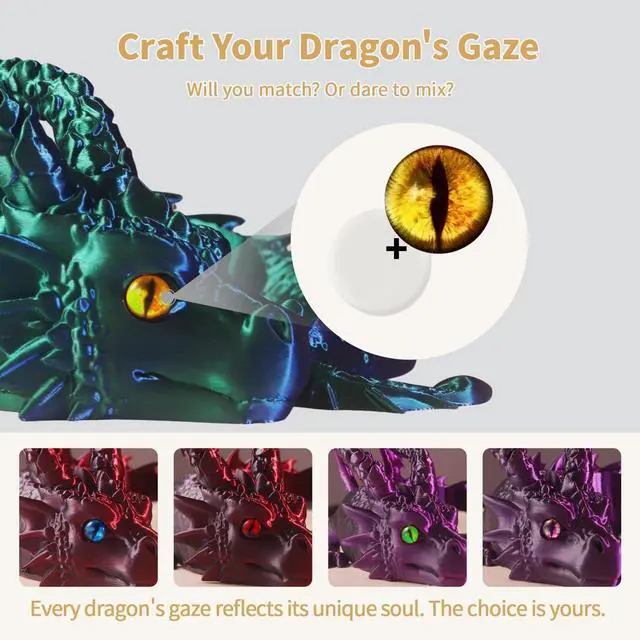 Alt view image 4 of 6 - Dragon Holder for Echo Dot 4th/5th Gen, 3D Printed Echo Dot Cover, 5 Color Eye Sets, Originally Designed Echo Dot Stand, Unique Echo Dot Case (Black Purple)