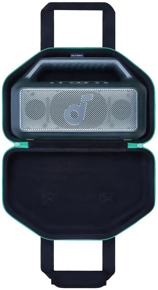 Main image of LTGEM Case for Soundcore Boom 2 by Anker Speaker, Green+Blue Trim | Portable Speaker Protection Bag
