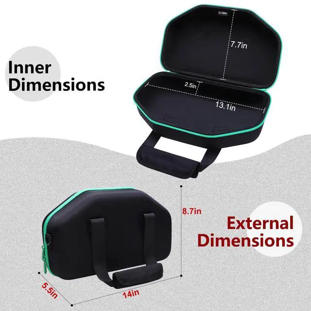 Alt view image 2 of 6 - LTGEM Case for Soundcore Boom 2 by Anker Speaker, Green+Blue Trim | Portable Speaker Protection Bag