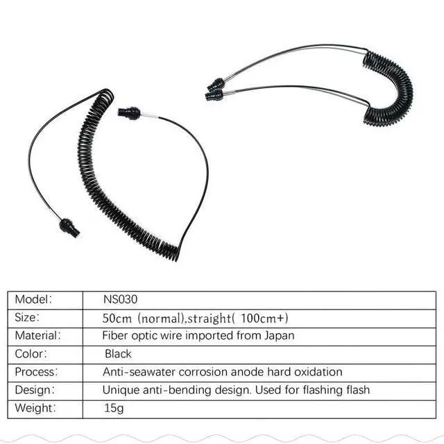 Alt view image 2 of 7 - Diving Flash Multi-core Fiber Optic Cable Ball Head for Camera Housing Sea&sea Ys D2 YSD3 Inon S-2000 Z330 Strobe Flashlight Optic Coiled Cord