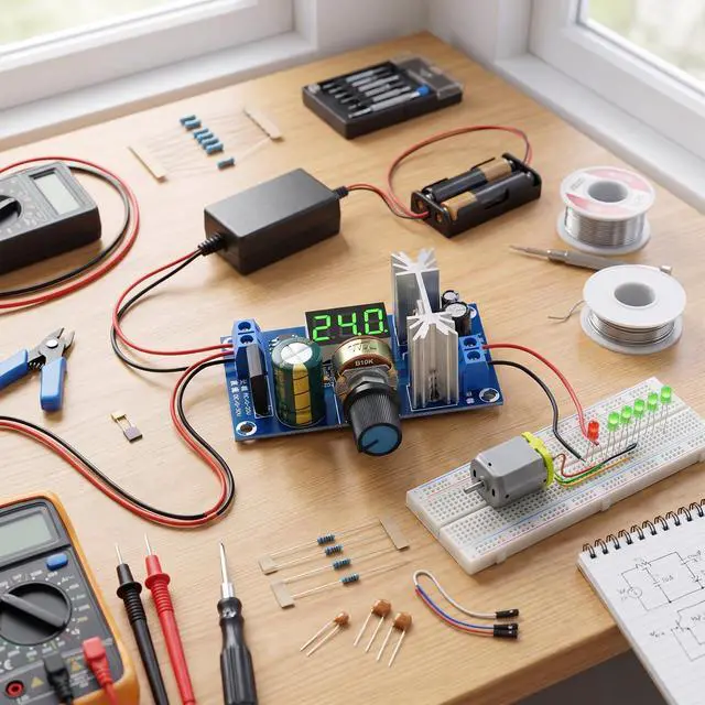 Alt view image 2 of 7 - Adjustable Voltage Regulator,LM317 Adjustable Voltage Regulator Power Supplement Board Digital Voltage Display