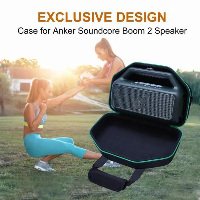 Alt view image 5 of 6 - LTGEM Case for Soundcore Boom 2 by Anker Speaker, Green+Blue Trim | Portable Speaker Protection Bag