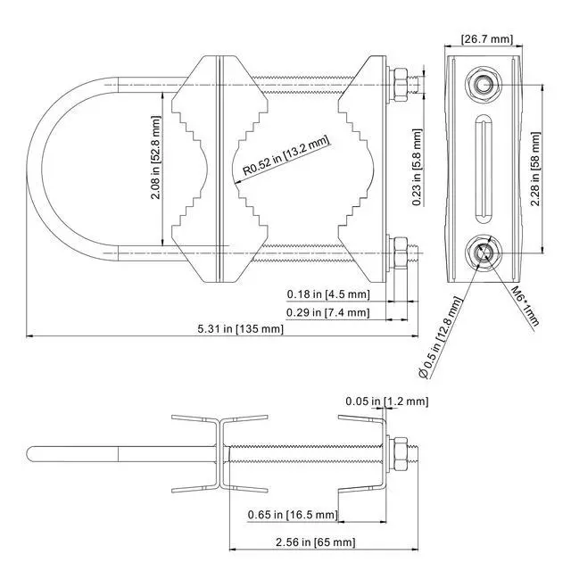 Alt view image 4 of 4 - Double Antenna Mount Clamp U-Bolt Mounting Hardware Mast to Mast Mount Bracket Kit (Without The Pole) Antenna Mast Clamp V Jaw Accessories Stainless Steel for TV CB Ham Outside Antenna