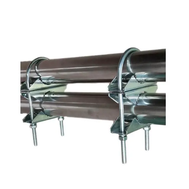 Alt view image 3 of 4 - Double Antenna Mount Clamp U-Bolt Mounting Hardware Mast to Mast Mount Bracket Kit (Without The Pole) Antenna Mast Clamp V Jaw Accessories Stainless Steel for TV CB Ham Outside Antenna