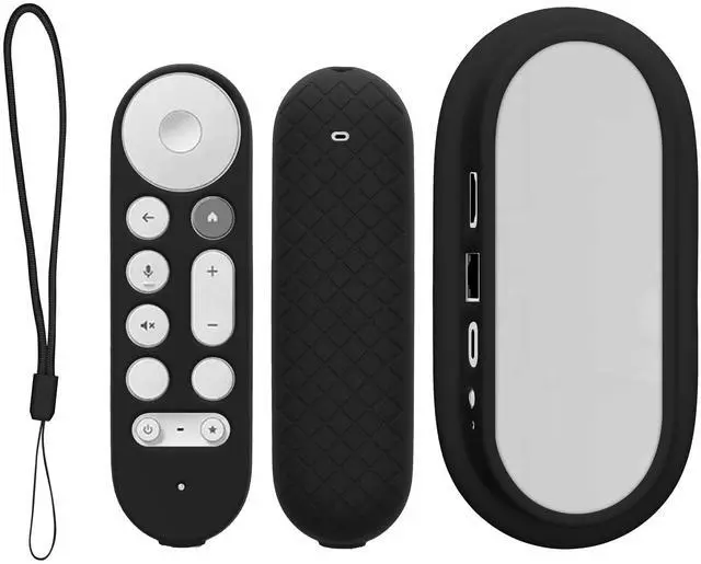 Main image of Remote Cover Set Compatible with Google TV Streamer 4K - Remote and Device Case 2 Piece Set - Black