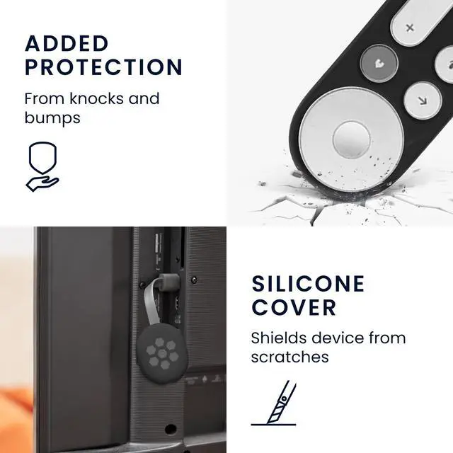 Alt view image 3 of 7 - Remote Cover Set Compatible with Google TV Streamer 4K - Remote and Device Case 2 Piece Set - Black
