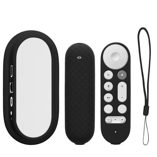 Alt view image 5 of 7 - Remote Cover Set Compatible with Google TV Streamer 4K - Remote and Device Case 2 Piece Set - Black