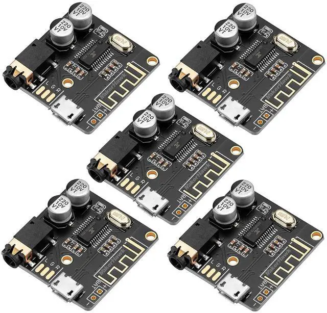 Main image of 5pcs Bluetooth Audio Receiver Board BT 5.0 Stereo Audio Amplifier 3.7-5V Car Speaker Amplifier for DIY
