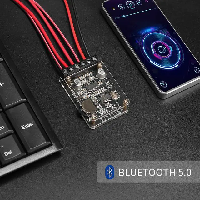 Alt view image 5 of 6 - Bluetooth Power Amplifier Board 2.0 Dual Channel Stereo Wireless Mini Amp Module with Protective Shell(XY-P15W)