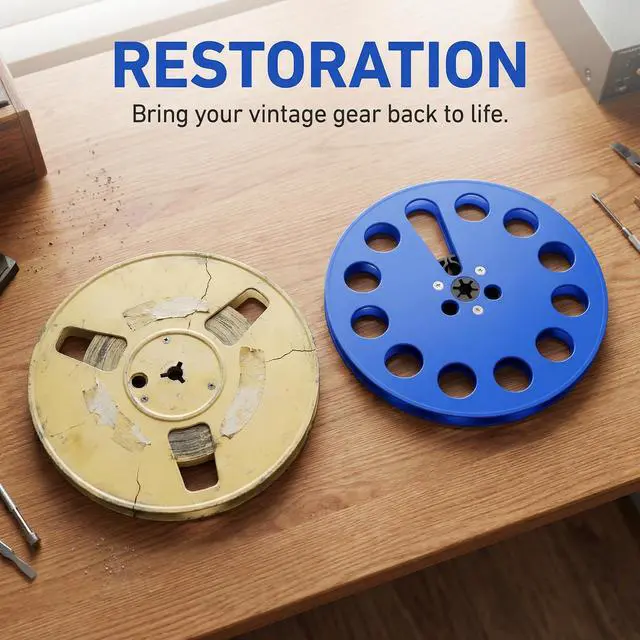 Alt view image 3 of 7 - 7 Inch Empty Takeup Reel, 1/4 Inch Reel-to-Reel Tape Reel, Blue | Durable lightweight construction for tape winding and storage, compatible with most open reel recording systems