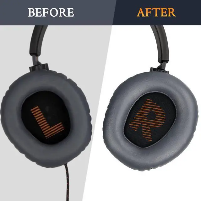 Alt view image 5 of 6 - Professional Replacement Earpads Cushions for JBL Quantum 100/100X/100P/100M2 (Q100/Q100X/Q100P/Q100M2), Quantum 350 (Q350) Headphones, Ear Pads with Softer Protein Leather - Titanium