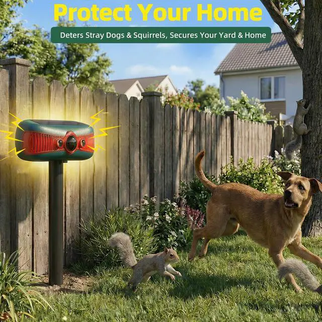 Alt view image 4 of 7 - Solar-Powered Motion Security Alarm: 129dB Loud Siren & Red-Blue Strobes, 4 Modes Deters Deer/Cats/Raccoons Waterproof Dual Mount for Yard/Garden/Farm
