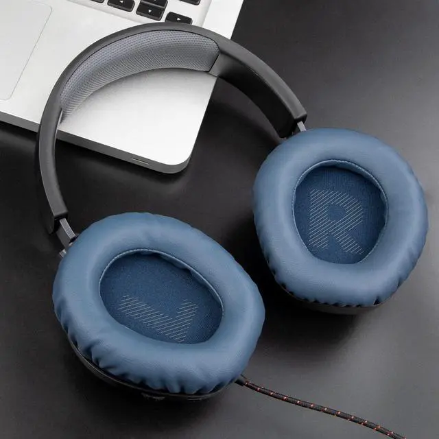 Alt view image 3 of 6 - Professional Replacement Earpads Cushions for JBL Quantum 100/100X/100P/100M2 (Q100/Q100X/Q100P/Q100M2), Quantum 350 (Q350) Headphones, Ear Pads with Softer Protein Leather - Navy Blue