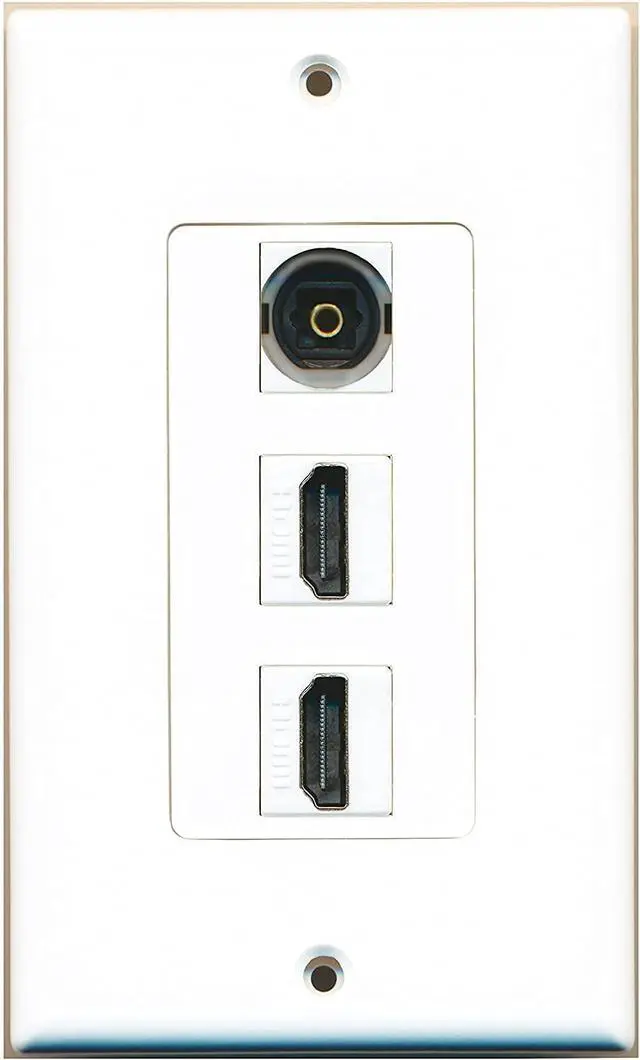 Main image of 1 Toslink Digital Audio Port and 2 HDMI Port Wall Plate Decorative