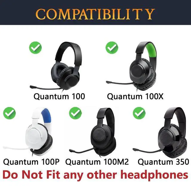 Alt view image 2 of 6 - Professional Replacement Earpads Cushions for JBL Quantum 100/100X/100P/100M2 (Q100/Q100X/Q100P/Q100M2), Quantum 350 (Q350) Headphones, Ear Pads with Softer Protein Leather - Titanium