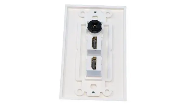 Alt view image 2 of 2 - 1 Toslink Digital Audio Port and 2 HDMI Port Wall Plate Decorative