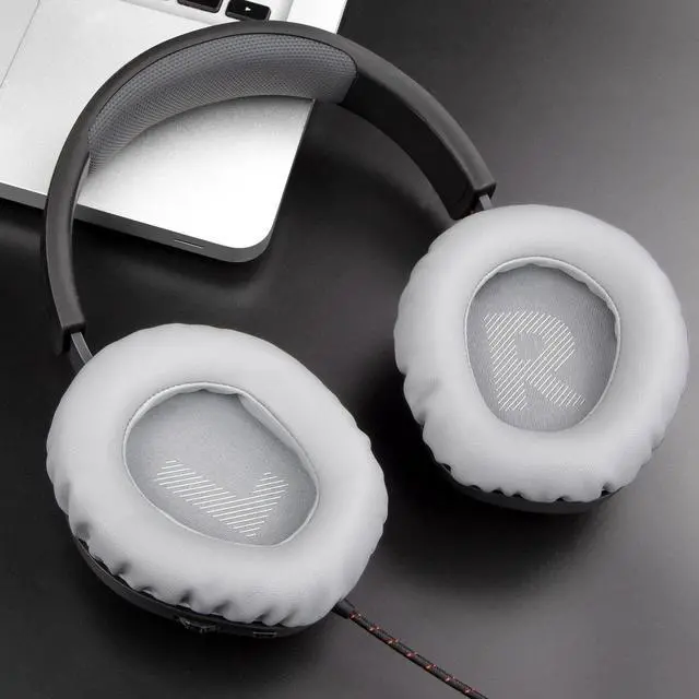 Alt view image 3 of 6 - Professional Replacement Earpads Cushions for JBL Quantum 100/100X/100P/100M2 (Q100/Q100X/Q100P/Q100M2), Quantum 350 (Q350) Headphones, Ear Pads with Softer Protein Leather - Grey