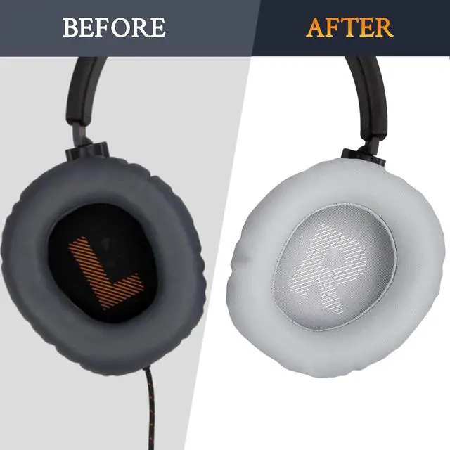 Alt view image 5 of 6 - Professional Replacement Earpads Cushions for JBL Quantum 100/100X/100P/100M2 (Q100/Q100X/Q100P/Q100M2), Quantum 350 (Q350) Headphones, Ear Pads with Softer Protein Leather - Grey