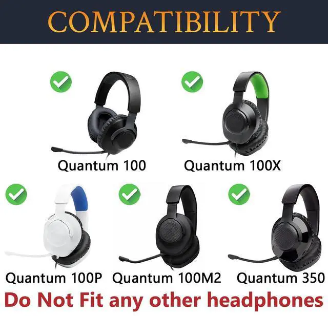 Alt view image 2 of 6 - Earpads for JBL Quantum (100/100M2/350) - Black | for JBL (Q100/Q100X/Q100P/Q100M2/Q350) Headphones