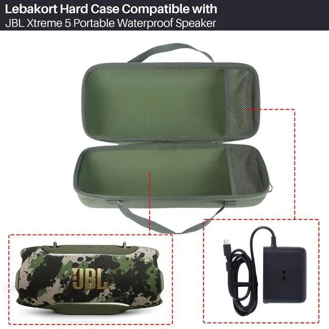 Alt view image 4 of 7 - Hard Case Compatible with JBL Xtreme 5 Portable Waterproof Speaker | Lightweight & Carry, Dustproof Storage, Travel Friendly, Portable for Daily Use, Green