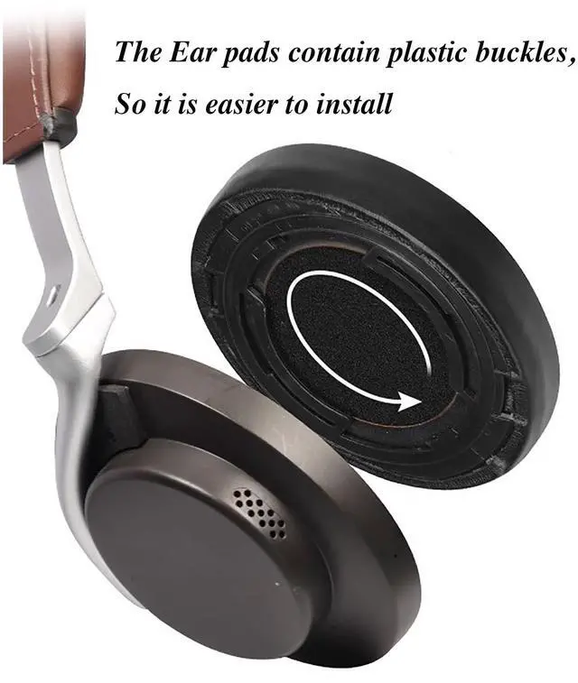 Alt view image 6 of 6 - AONIC50 Replacement Ear Pads Ear Cushions for Shure AONIC 50 Wireless Noise Cancelling ANC Headphones, aonic 50 Memory Foam earpads Protein Leather Ear Pad Cups (Black)