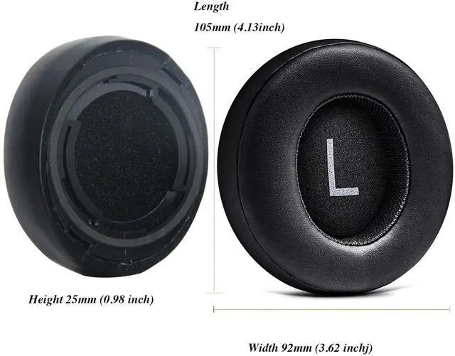 Alt view image 5 of 6 - AONIC50 Replacement Ear Pads Ear Cushions for Shure AONIC 50 Wireless Noise Cancelling ANC Headphones, aonic 50 Memory Foam earpads Protein Leather Ear Pad Cups (Black)