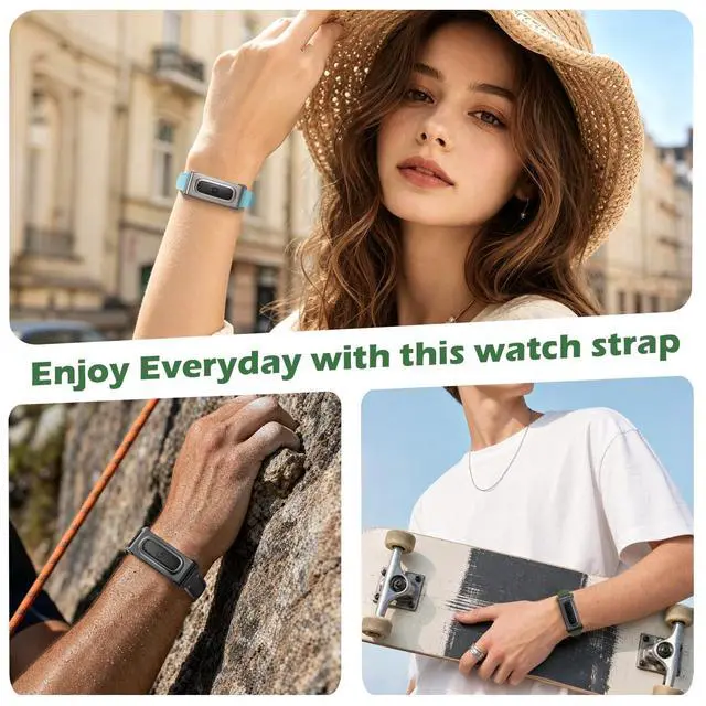 Alt view image 3 of 7 - Rugged Nylon Leather Sport Band Compatible with Google Fitbit Air | Durable Soft Nylon, Adjustable Wristband, Breathable Lightweight Strap, Comfortable to Wear, Rugged for Outdoor