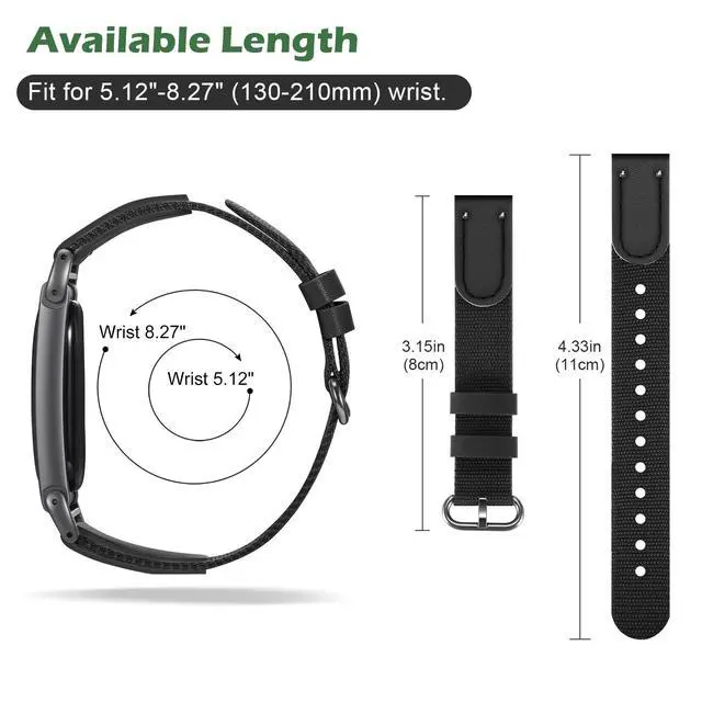Alt view image 7 of 7 - Rugged Nylon Leather Sport Band Compatible with Google Fitbit Air | Durable Soft Nylon, Adjustable Wristband, Breathable Lightweight Strap, Comfortable to Wear, Rugged for Outdoor