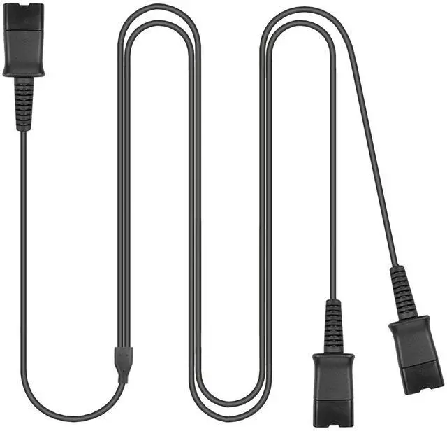 Main image of Training Y Splitter Adapter Cable for All Plantronics QD Headphone | Plantronics Quick Disconnect Headsets Splitter Cord Connector for Call Center, Supervising, Training, PC, Landline Phone