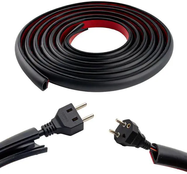 Main image of 10 Ft Windshield Wire Hider for Car - Black PVC Side Opening Cable Cover to Hide Wires on Roof Rack, Light Bar, Dome Light & More - Universal Car Wire Hider