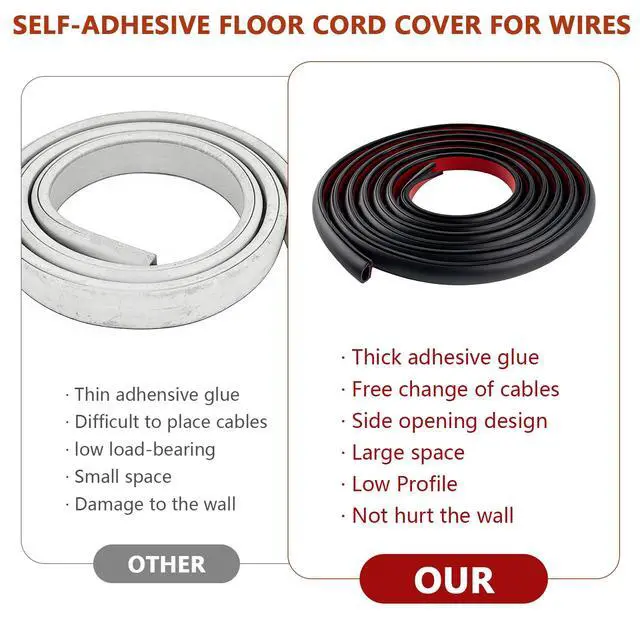 Alt view image 5 of 7 - 10 Ft Windshield Wire Hider for Car - Black PVC Side Opening Cable Cover to Hide Wires on Roof Rack, Light Bar, Dome Light & More - Universal Car Wire Hider