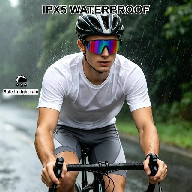 Alt view image 5 of 7 - Bluetooth Audio Smarts Sports Glasses for Men Women, Gradient Blue | Open-Ear Speakers, Hands-Free Calls, UV400 Protection, IPX5 Waterproof, Polarized Sunglasses for Cycling Running Hiking