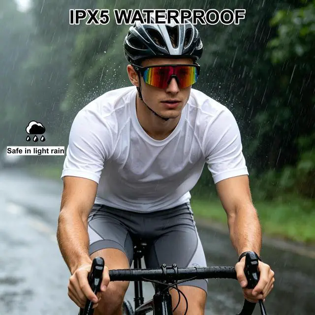 Alt view image 5 of 7 - Bluetooth Audio Smart Sports Glasses for Men Women, Gradient Red | Open-Ear Speakers, Hands-Free Calls, UV400 Protection, IPX5 Waterproof, Polarized Sunglasses for Cycling Running Hiking