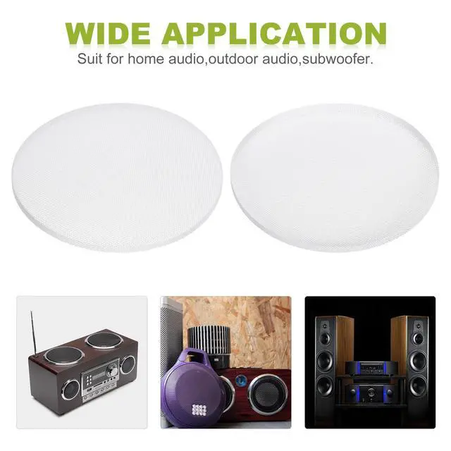 Alt view image 5 of 6 - Universal 6 Inch Speaker Grills Cover Without Frame, White Metal Speaker Grills Mesh Subwoofer Mesh Cover Guard Protector for Car Home Audio, Pack of 2