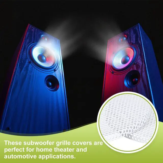 Alt view image 4 of 6 - Universal 6 Inch Speaker Grills Cover Without Frame, White Metal Speaker Grills Mesh Subwoofer Mesh Cover Guard Protector for Car Home Audio, Pack of 2