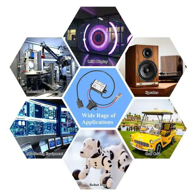 Alt view image 6 of 6 - 3A 15W DC-DC 10V-90V to 5V Step Down Converter with Fuse | 10V-90V to 5V Buck Converter Voltage Reducer DC to DC Converter Waterproof Golf Cart CNC Equipment RV Accessories