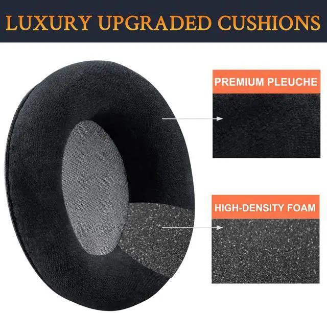 Alt view image 4 of 6 - Velour Professional Replacement Earpads Cushions for AKG K701, K702, Q701, Q702, K601, K612, K712 Headphones, Ear Pads with Softer Velour, High-Density Foam - Black