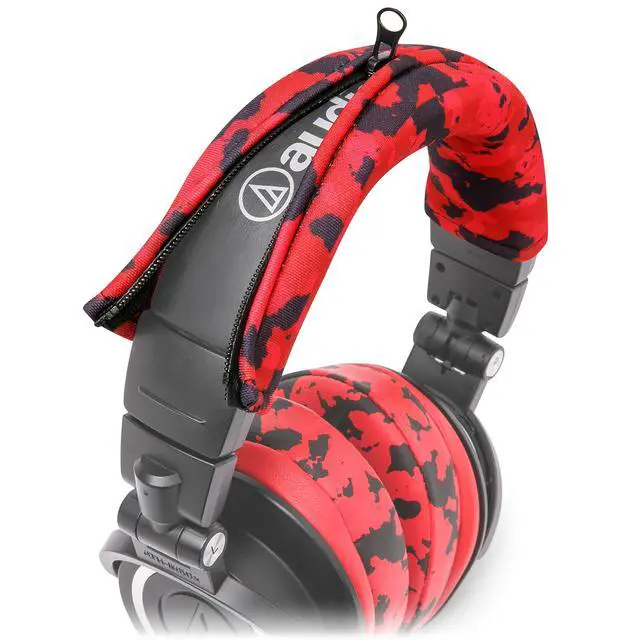Alt view image 4 of 7 - PadZ & BandZ Bundle - Replacement Earpads and Headband Cover for ATH M50X and M Series Headphones | Red Camo Pack