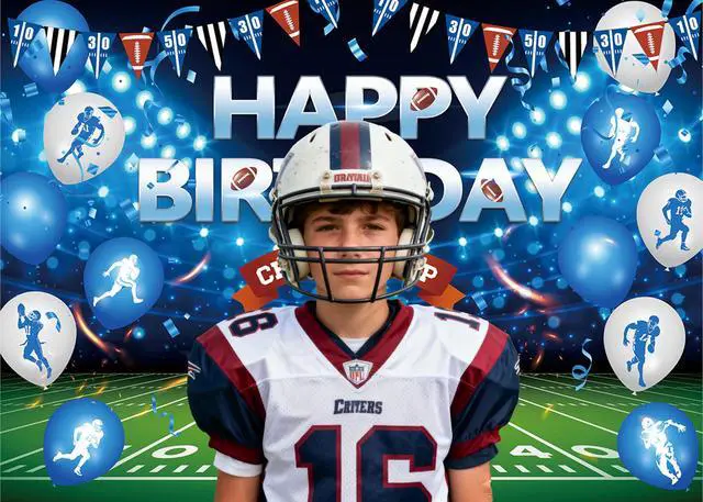 Alt view image 4 of 7 - Football Happy Birthday Backdrop 8x6FT American Football Sports Themed Photography Background Boys Birthday Party Decorations Supplies Photo Props