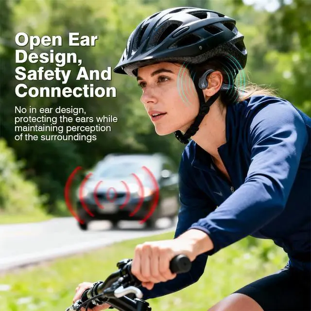 Alt view image 7 of 7 - 2026 New Bone Conduction Headphones Wireless Bluetooth 6.0,Open Ear Running Headphones with Mic,IP65 Waterproof & 10H Playtime,Lightweight Comfort,3 EQ Modes for Cycling,Gym,Workouts (Black)