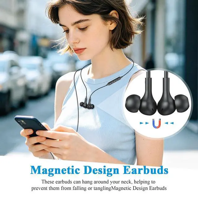 Alt view image 2 of 6 - MFi-Certified Lighting Earbuds for iPhone 14 13 12 11 Pro Max Black | Magnetic Ear Buds Earphones Built-in Mic Volume Control Wired Headphones for iPhone 14 Plus 13 Pro 11 Pro Max XS XR 8 7 Plus