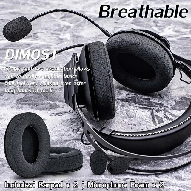 Alt view image 4 of 7 - Revolver Ear Pads for Cloud Revolver/Revolver S Headset I Thicker 1 Inch Enhanced Memory Foam - Breathable Mesh Upgrade More Comfort by